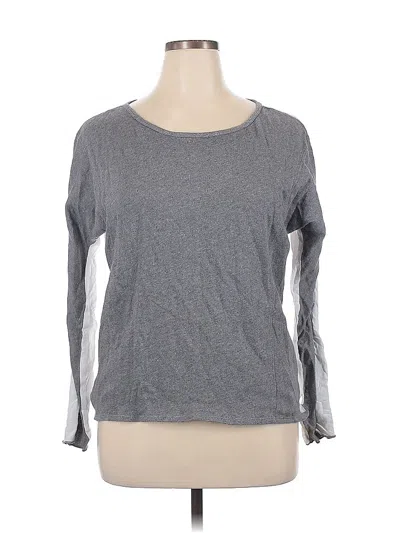 Pre-owned Calvin Klein Performance Long Sleeve Top Gray Crew Neck Tops
