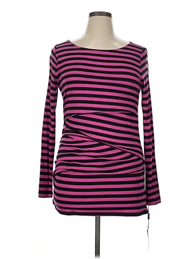Calvin Klein Performance Long Sleeve Top Pink Boatneck Tops In Multi