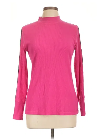 Pre-owned Calvin Klein Performance Long Sleeve Top Pink Turtleneck Tops