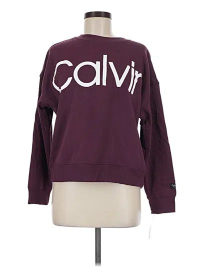 Pre-owned Calvin Klein Performance Long Sleeve T-shirt In Burgundy