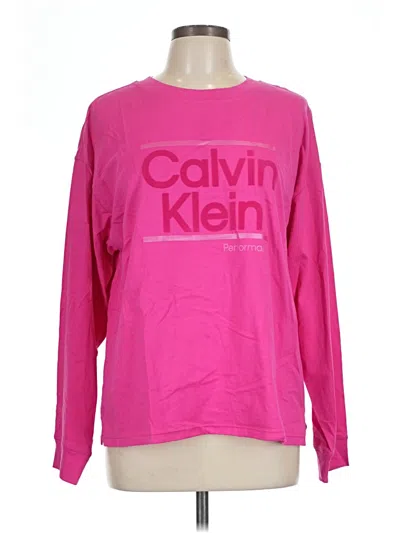 Pre-owned Calvin Klein Performance Long Sleeve T-shirt In Pink
