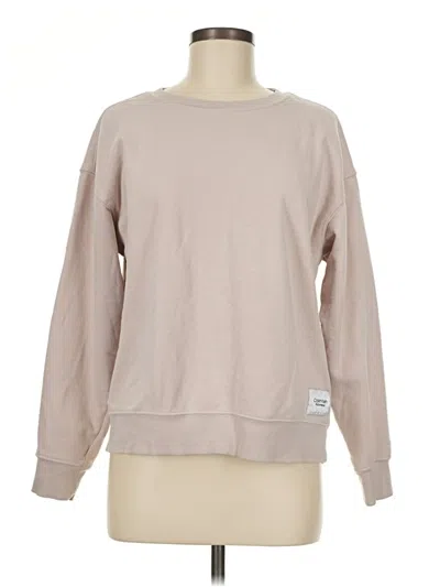 Pre-owned Calvin Klein Performance Long Sleeve T-shirt In Tan
