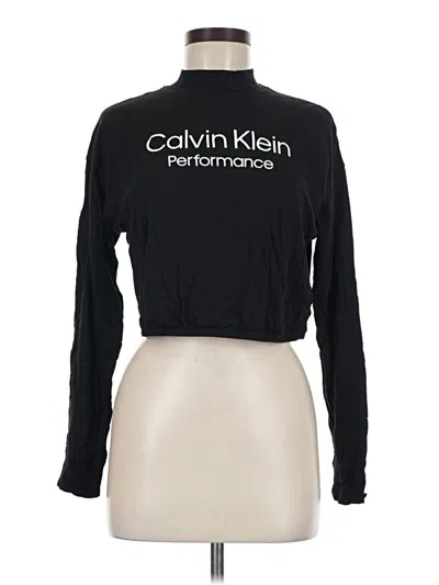 Pre-owned Calvin Klein Performance Long Sleeve Turtleneck In Black