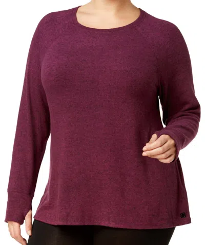 Calvin Klein Performance Plus Size Sweatshirt In Merlot In Burgundy