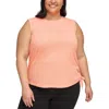 Calvin Klein Performance Plus Womens Knit Shirred Pullover Top In Pink