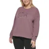 Calvin Klein Performance Plus Womens Logo Embellished Sweatshirt In Brown