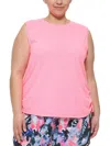 Calvin Klein Performance Plus Womens Moisture Wicking Workout Pullover Top In Multi