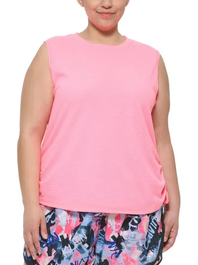 Calvin Klein Performance Plus Womens Moisture Wicking Workout Pullover Top In Multi