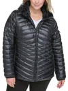 CALVIN KLEIN PERFORMANCE PLUS WOMENS PUFFER HOODED QUILTED COAT
