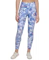 Calvin Klein Performance Women's Printed High-rise Leggings In Blue