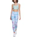 Shop Calvin Klein Performance Printed High-rise 7/8 Leggings In Marble Sea Level