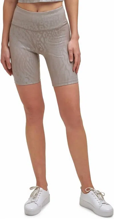 Calvin Klein Performance Printed High-waist Bike Shorts In Animal Transform Moonrock In Green