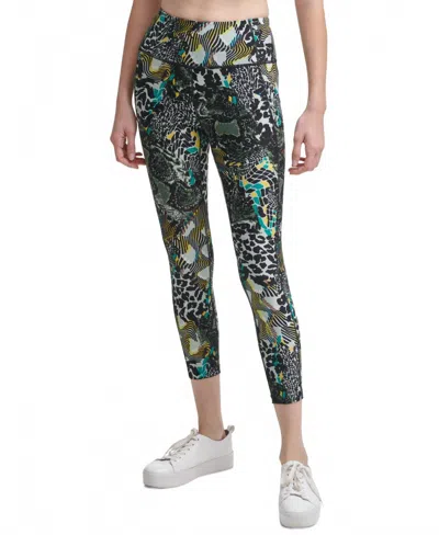 Calvin Klein Performance Printed Leggings In Labyrinth Bonsai In Multi