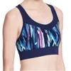 Calvin Klein Performance Printed Medium Support Racerback Sport In Explosion Blue In Multi