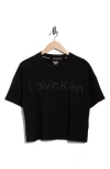 Calvin Klein Performance Puff Print Logo T-shirt In Black