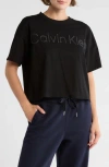 Calvin Klein Performance Puff Print Logo T-shirt In Black