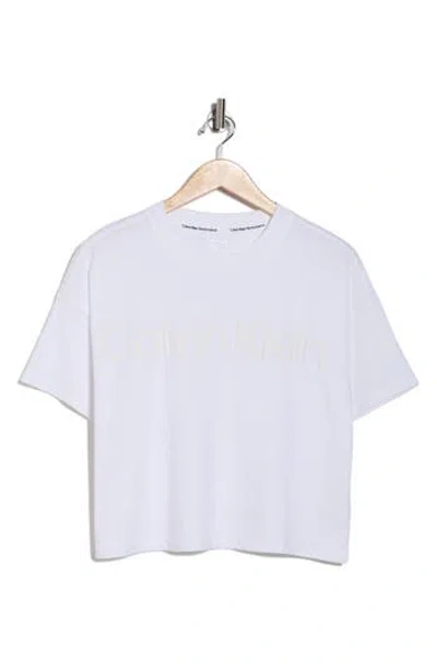 Calvin Klein Performance Puff Print Logo T-shirt In White