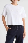 Calvin Klein Performance Puff Print Logo T-shirt In White