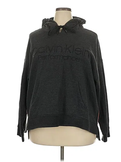 Pre-owned Calvin Klein Performance Pullover Hoodie In Gray
