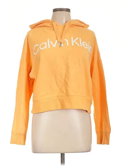 Pre-owned Calvin Klein Performance Pullover Hoodie In Orange
