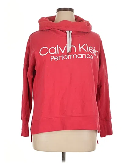 Pre-owned Calvin Klein Performance Pullover Hoodie In Red