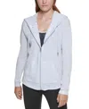 Calvin Klein Performance Ruched-sleeve Zip Hoodie In Spray