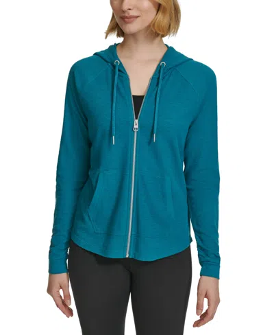 Calvin Klein Performance Ruched-sleeve Zip Hoodie, Xs-3x In Empress Te