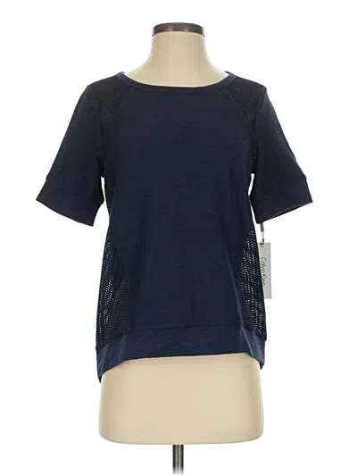 Calvin Klein Performance Short Sleeve Top Blue Crew Neck Tops