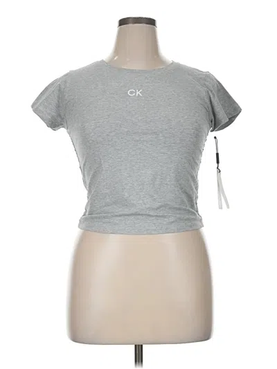 Calvin Klein Performance Short Sleeve Top Gray Crew Neck Tops