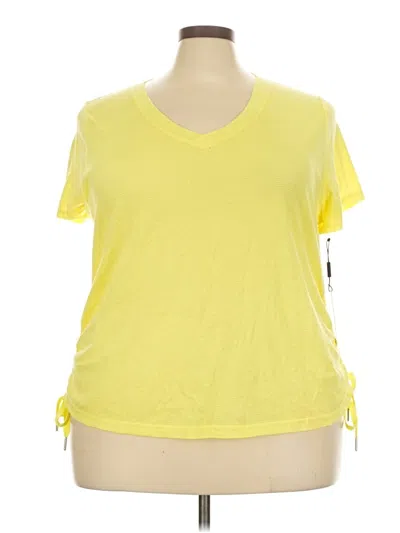 Calvin Klein Performance Short Sleeve Top Yellow Scoop Neck Tops