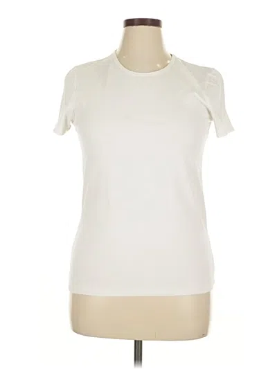 Pre-owned Calvin Klein Performance Short Sleeve Turtleneck In Ivory