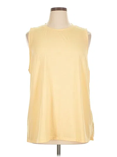 Pre-owned Calvin Klein Performance Sleeveless Top Yellow Halter Neckline Tops