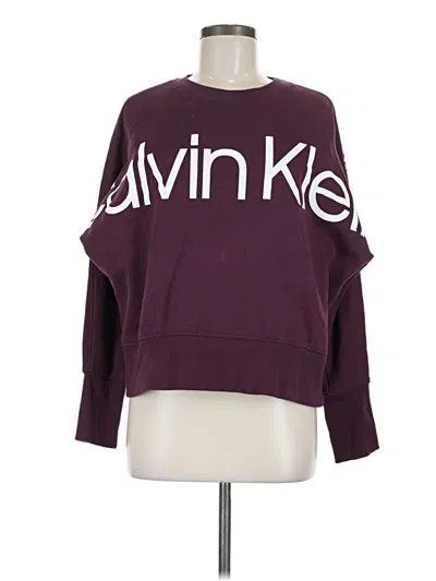 Pre-owned Calvin Klein Performance Sweatshirt In Burgundy