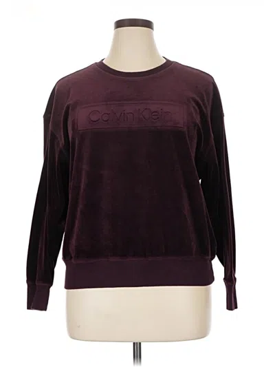 Pre-owned Calvin Klein Performance Sweatshirt In Burgundy