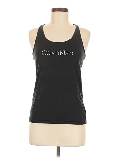 Pre-owned Calvin Klein Performance Tank Top Black Halter Neckline Tops