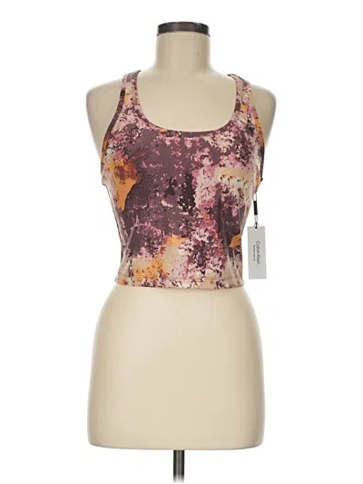 Calvin Klein Performance Tank Top Brown Halter Neckline Tops