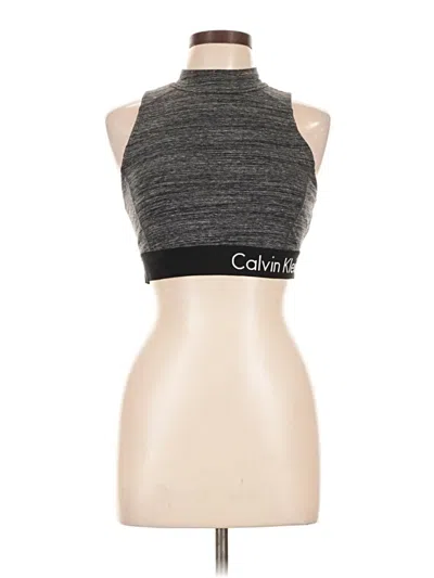 Pre-owned Calvin Klein Performance Tank Top Gray Halter Neckline Tops