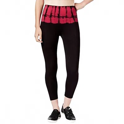 Calvin Klein Performance Tie Dye Cotton Legging In Black/red In Multi