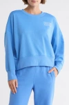 Calvin Klein Performance Triple Logo Cotton Blend Sweatshirt In Blue