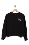 Calvin Klein Performance Triple Logo Cotton Blend Sweatshirt In Black