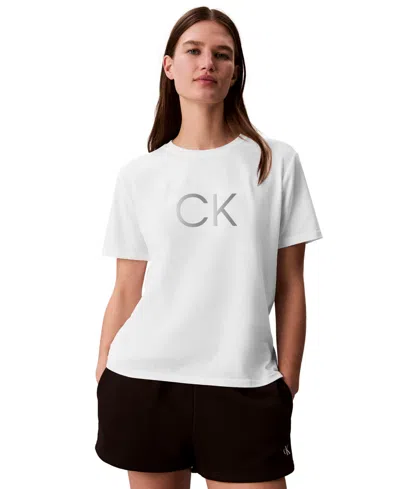 Calvin Klein Performance Women's Classic Fit Crewneck Short-sleeve T-shirt In White