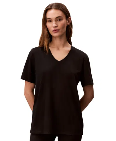Calvin Klein Performance Women's Classic-fit V-neck T-shirt In Brown