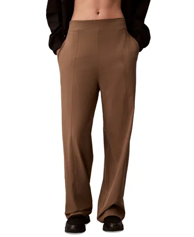 Calvin Klein Performance Women's Commuter Mid-rise Pants In Brown