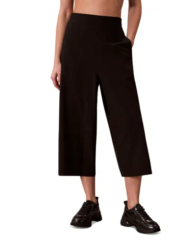 Calvin Klein Performance Women's Commuter Wide-leg Capri Pants In Black