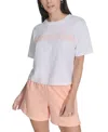 Calvin Klein Performance Women's Cotton Puff-logo Cropped T-shirt In White