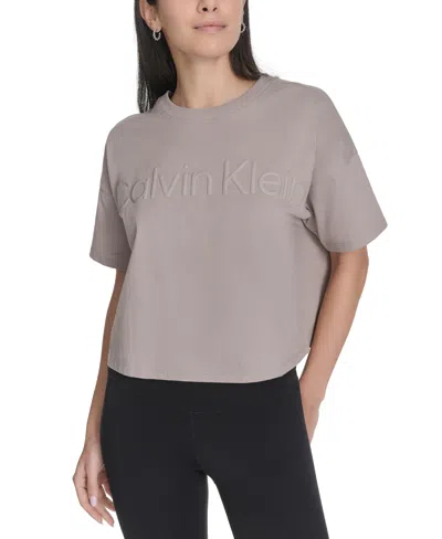 Calvin Klein Performance Women's Cotton Puff-logo T-shirt