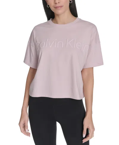Calvin Klein Performance Women's Cotton Puff-logo T-shirt