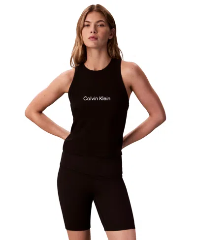 Calvin Klein Performance Women's Cropped Tank Top In Black