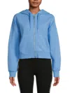 Calvin Klein Performance Women's Dropped Shoulder Zip Hoodie In Azure Blue