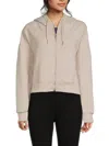 Calvin Klein Performance Women's Dropped Shoulder Zip Hoodie In Beige